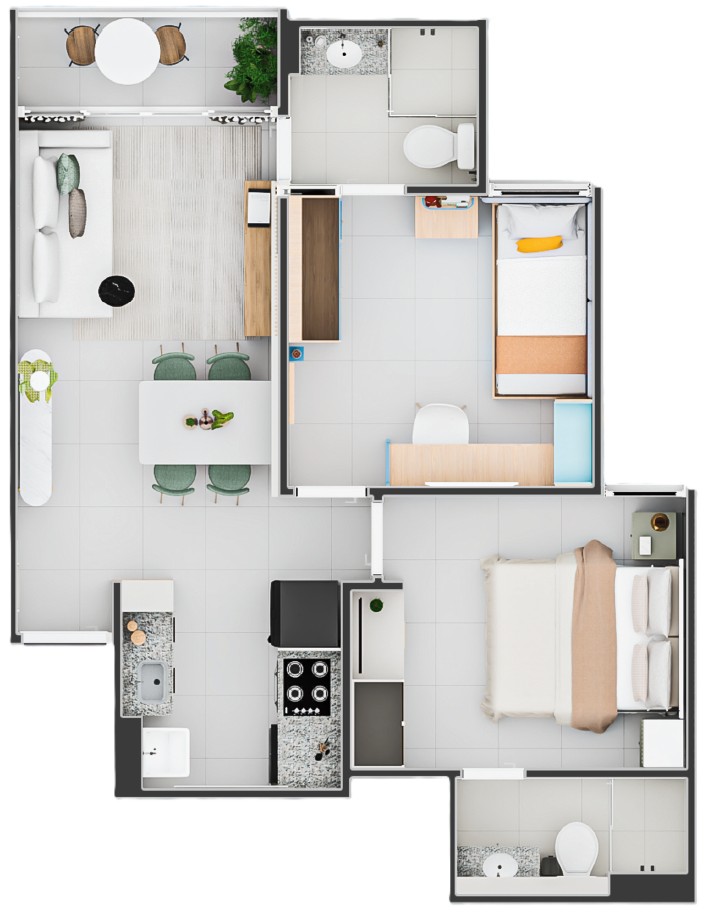 Planta 2D do apartamento